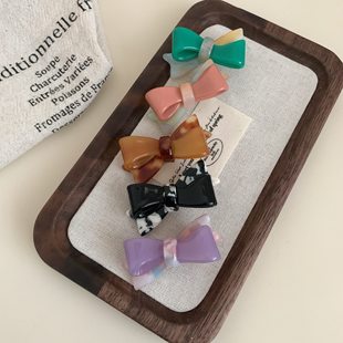 小号蝴蝶结边夹韩系可爱甜美发夹小夹子刘海碎发夹两边发卡发饰品