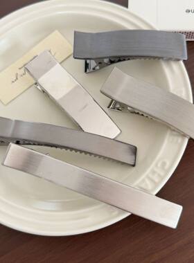 高品质拉丝金属发夹侧耳边夹大号鸭嘴夹发卡女2026新款一字夹发饰