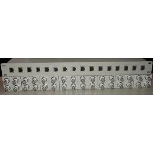 16槽阻抗转换器 75欧/120欧双向转换 BNC转RJ45 平衡非平衡机架式