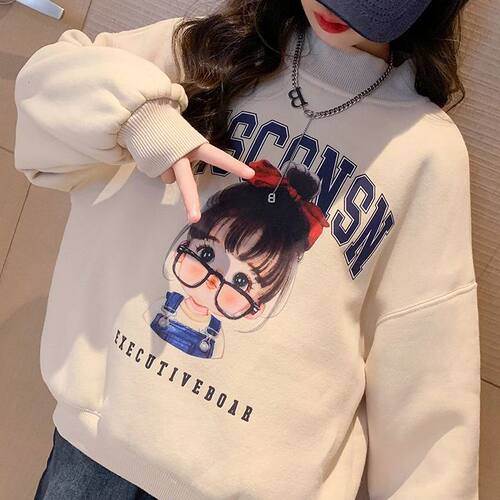 女童卫衣秋冬款洋气女孩宝宝加厚长袖卫衣儿童加绒上衣2026新款潮
