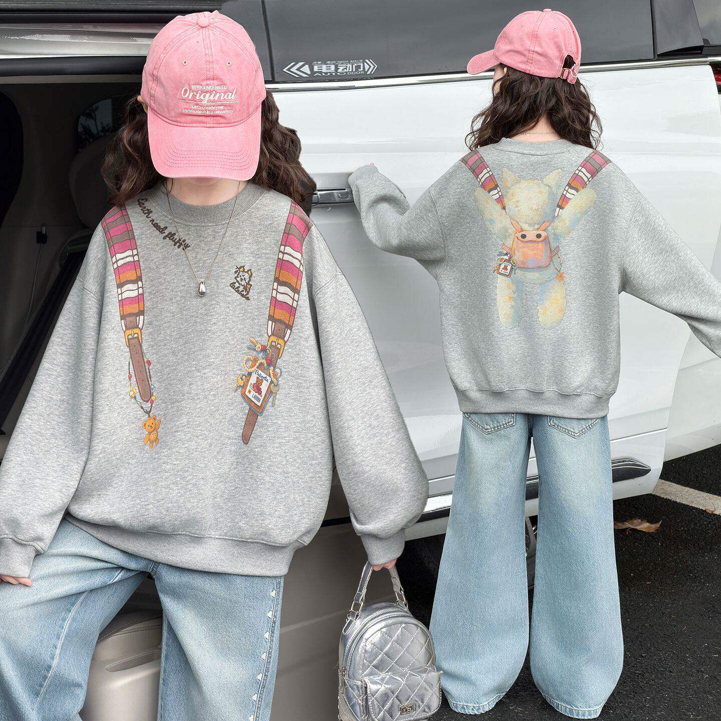 2026新款女童春季卡通长袖卫衣