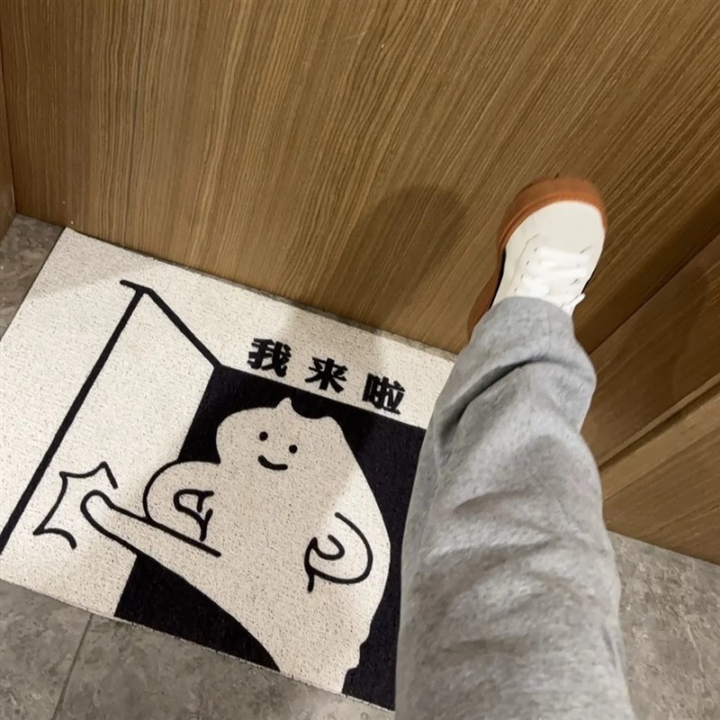 入户门防水地毯垫搞笑进门口玄关耐脏可裁剪除尘擦线圈门垫脚踏垫