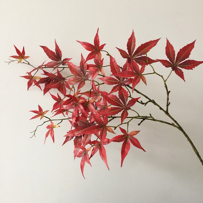 包邮仿真红枫叶树叉树枝装饰缠绕户外枫树叶创意造景工程假枫树叶
