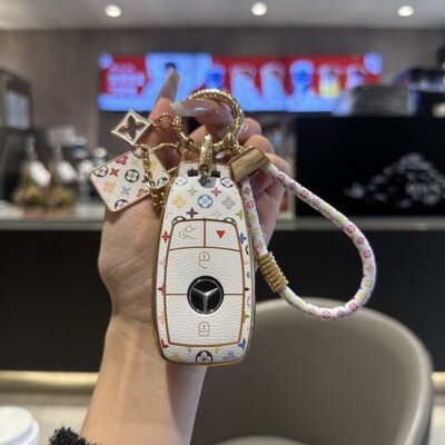 适用奔驰GLS450钥匙套海外车进口四键GLS480/600壳GLE450/350包扣