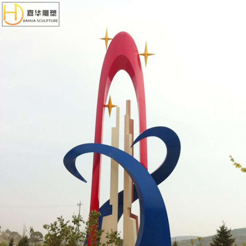不锈钢雕塑制作户外园林月亮鹿镂空球小鱼圆环景观雕塑装饰品摆件