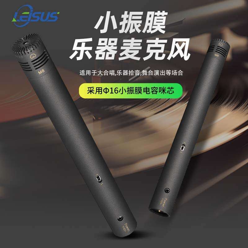 专业乐器大合唱电容麦克风 小振膜远距离拾音话筒48V供电防啸叫