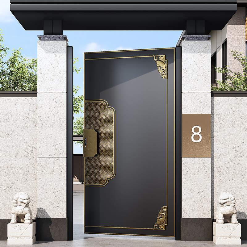 批铝合金户外庭院大门院子农村自建房花园别墅门不锈钢铁艺单双开