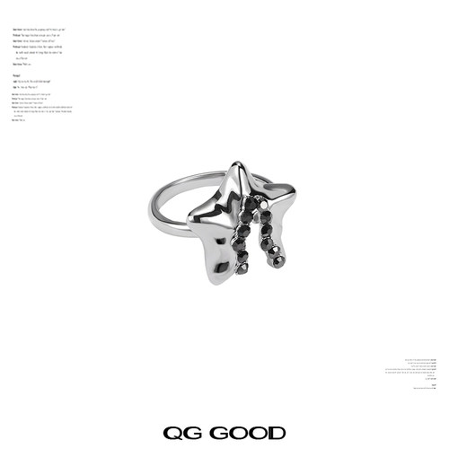 原创时尚冷淡风星缘戒指女轻奢小众设计百搭高级感食指戒指环