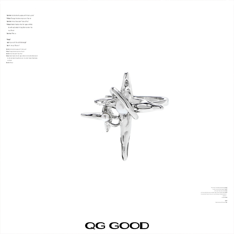 四芒星戒指女小众设计高级感精致开口食指戒轻奢小众设计感指环