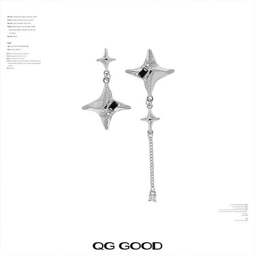 四芒星耳环不对称设计小众原创高级感简约精致独特个性新款耳饰女