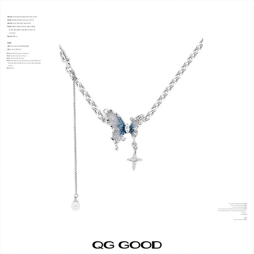 蝴蝶项链女轻奢小众设计感锁骨链小清新甜美项饰节日礼物开春穿搭