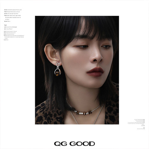 原创设计虎眼石耳环女小众高级感轻奢气质耳钉耳饰秋冬新款设计感