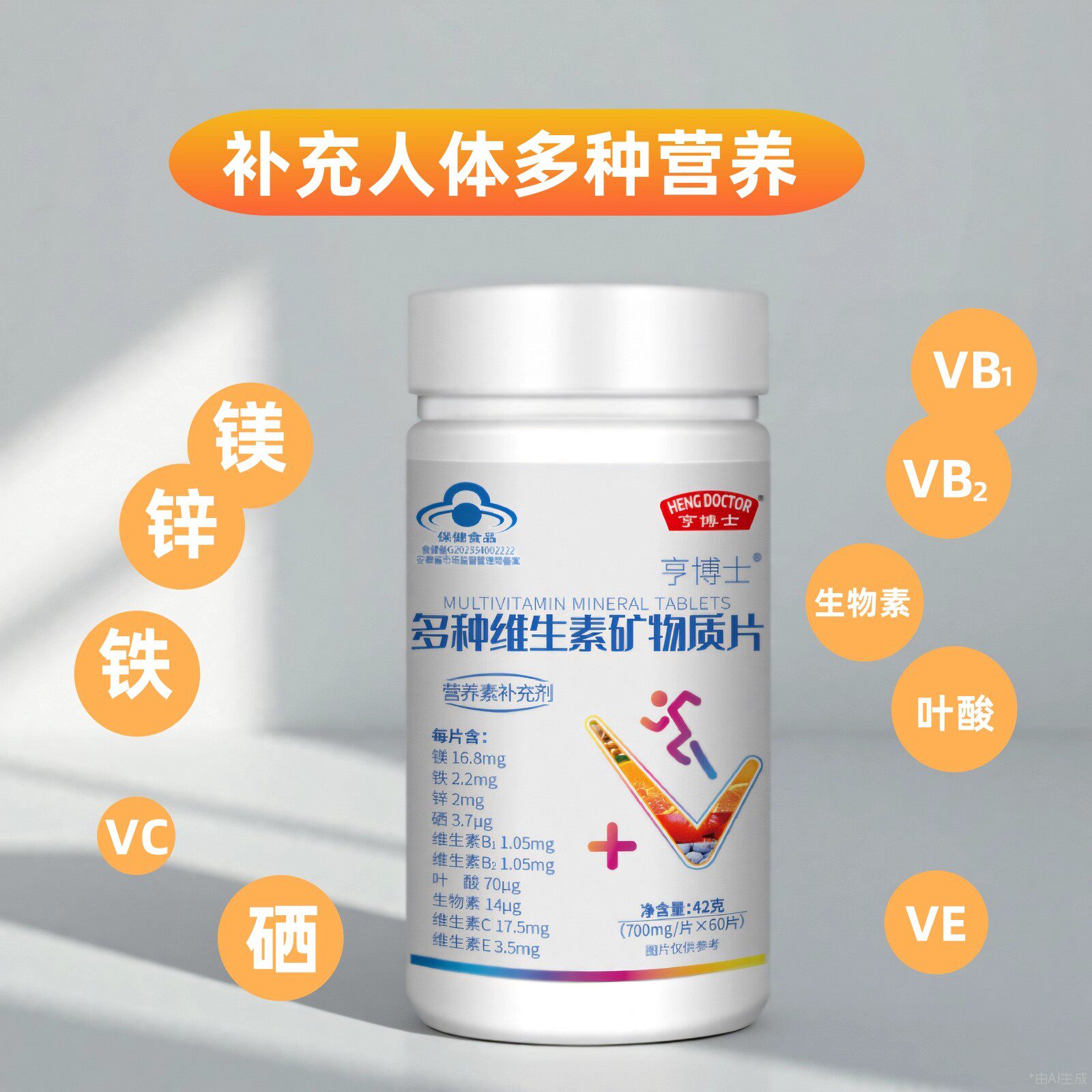 多种多维vb族维生素复合型片男性男士专用矿物质片官方正品易吸收