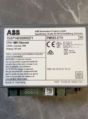 议价ABB PM583-ETH CPU模块，型号1SAP1403维修