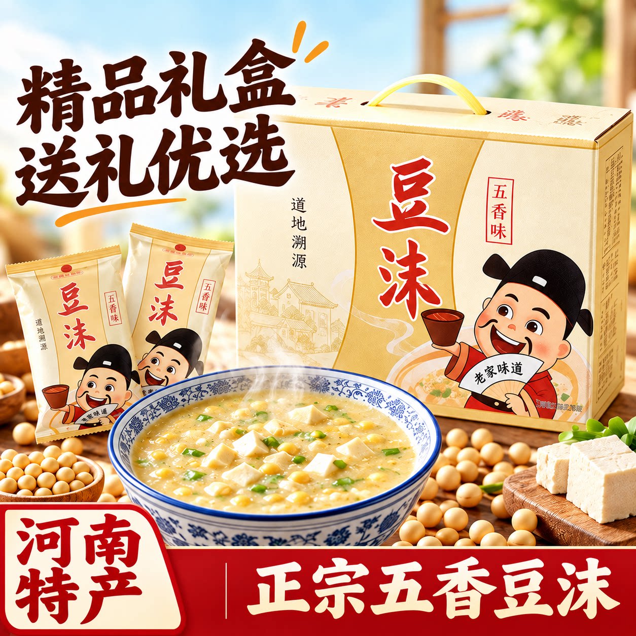 正宗河南特产！五香豆沫礼盒早餐