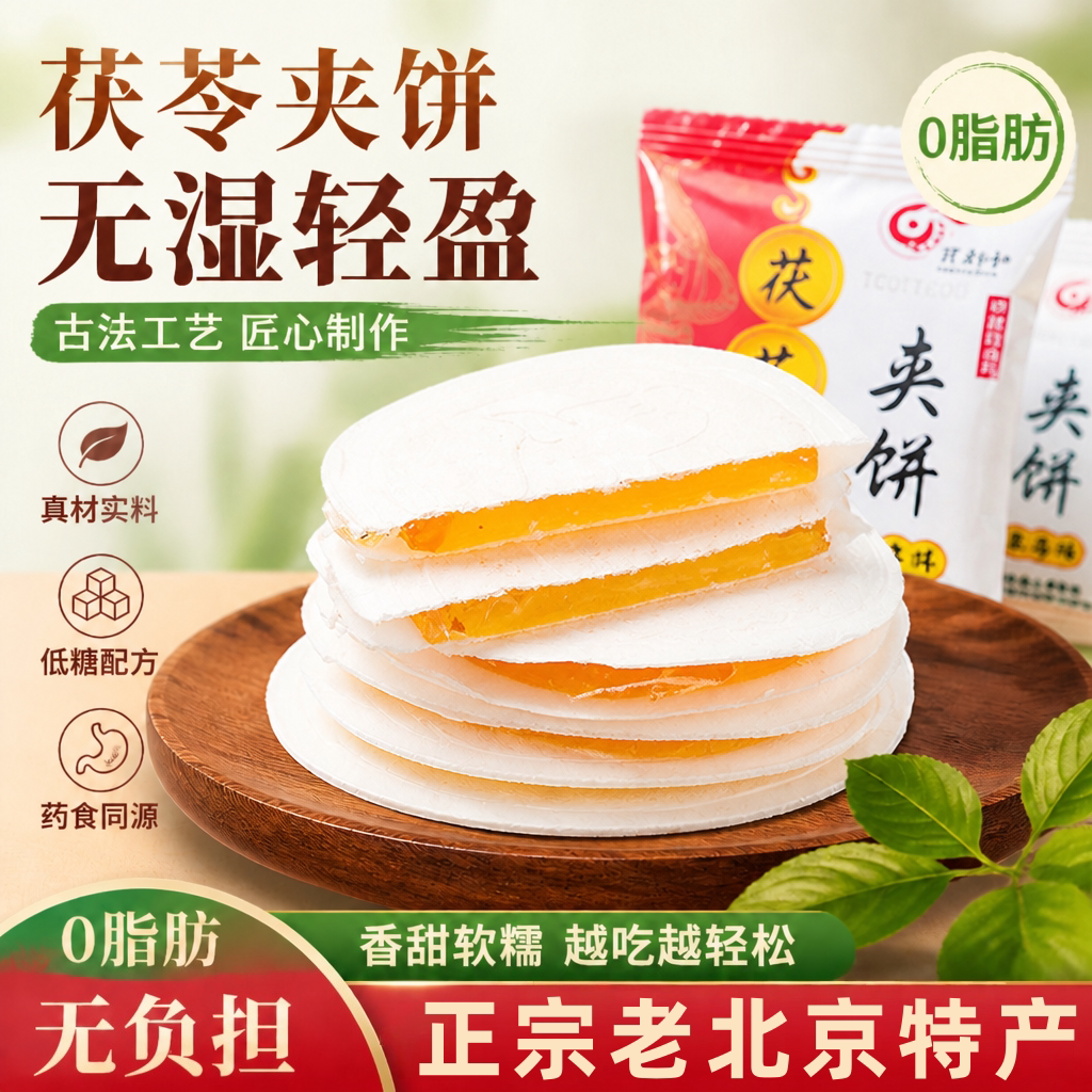 茯苓夹饼北京特产手工传统糕点老式茯苓糕小吃点心好吃的高端零食