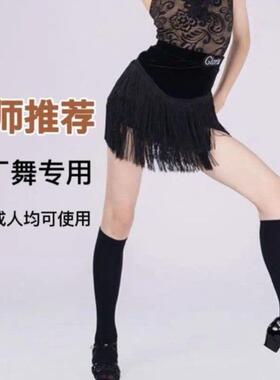 拉丁舞专用袜子女童黑色练功袜儿童舞蹈小腿袜跳舞防滑长筒过膝袜