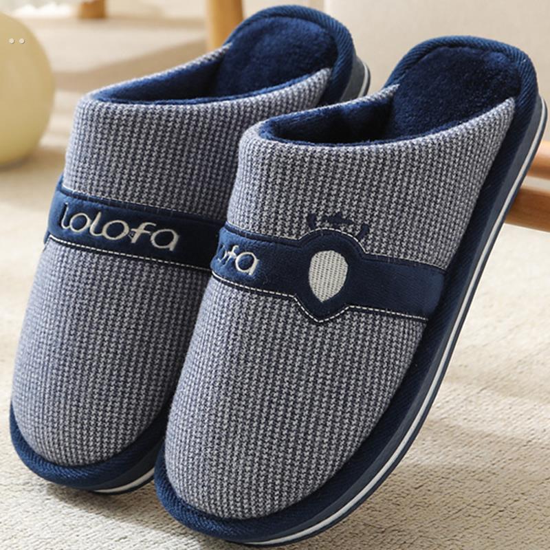 2025新款秋冬季加厚男士大码保暖棉拖鞋厚底棉鞋室内居家外穿4546