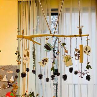 服装店民宿创意干树枝衣架带挂钩商场橱窗木质服饰悬挂架展示架