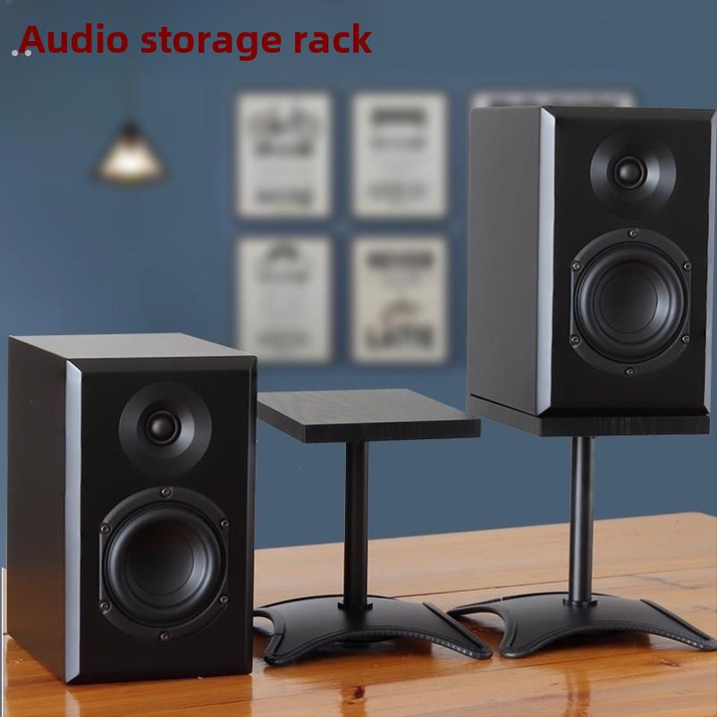 音响放置架桌面音箱支架音箱脚架实木桌下打印机架桌面音响架避震