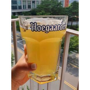 比利时福佳白啤酒杯玻璃超大容量精酿扎啤杯网红商用六角大号杯子