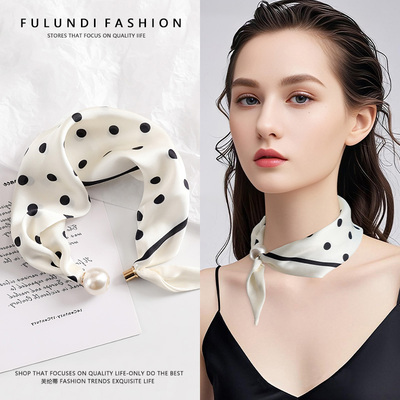 珍珠项链磁吸扣丝巾围脖骨链领巾