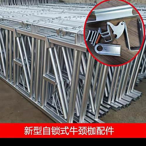 单开活位牛颈枷双开牛颈夹6米8位自锁牛颈夹牛场设备饲料全自动