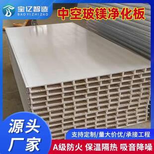中空玻镁净化板无尘车间净化板材玻镁夹芯板验室隔断净化厂家供应