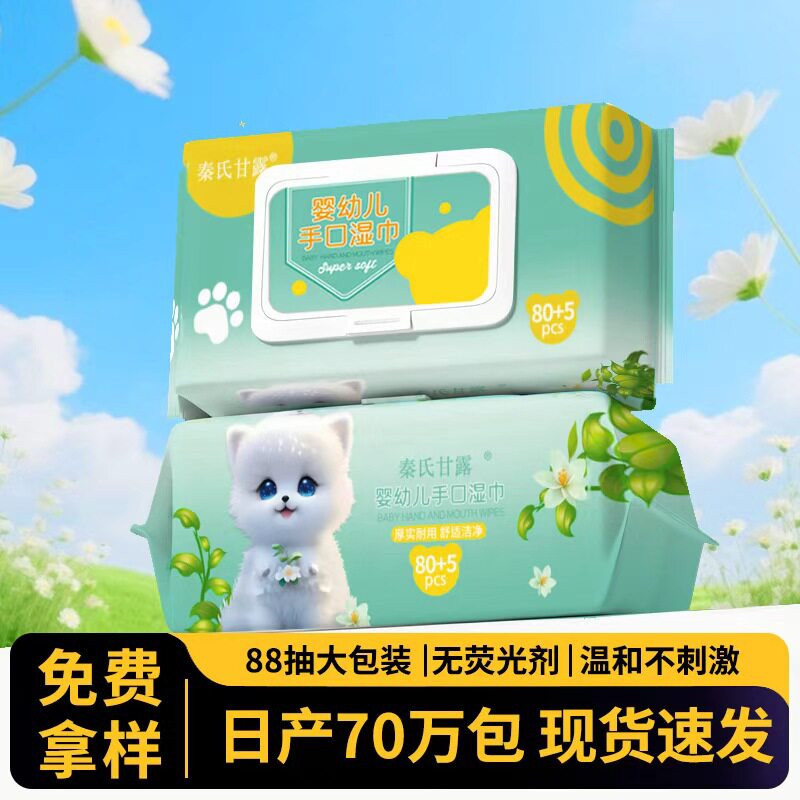 婴儿湿巾大包家庭装宝宝手口清洁湿纸巾儿童专用湿巾厂家批发D3