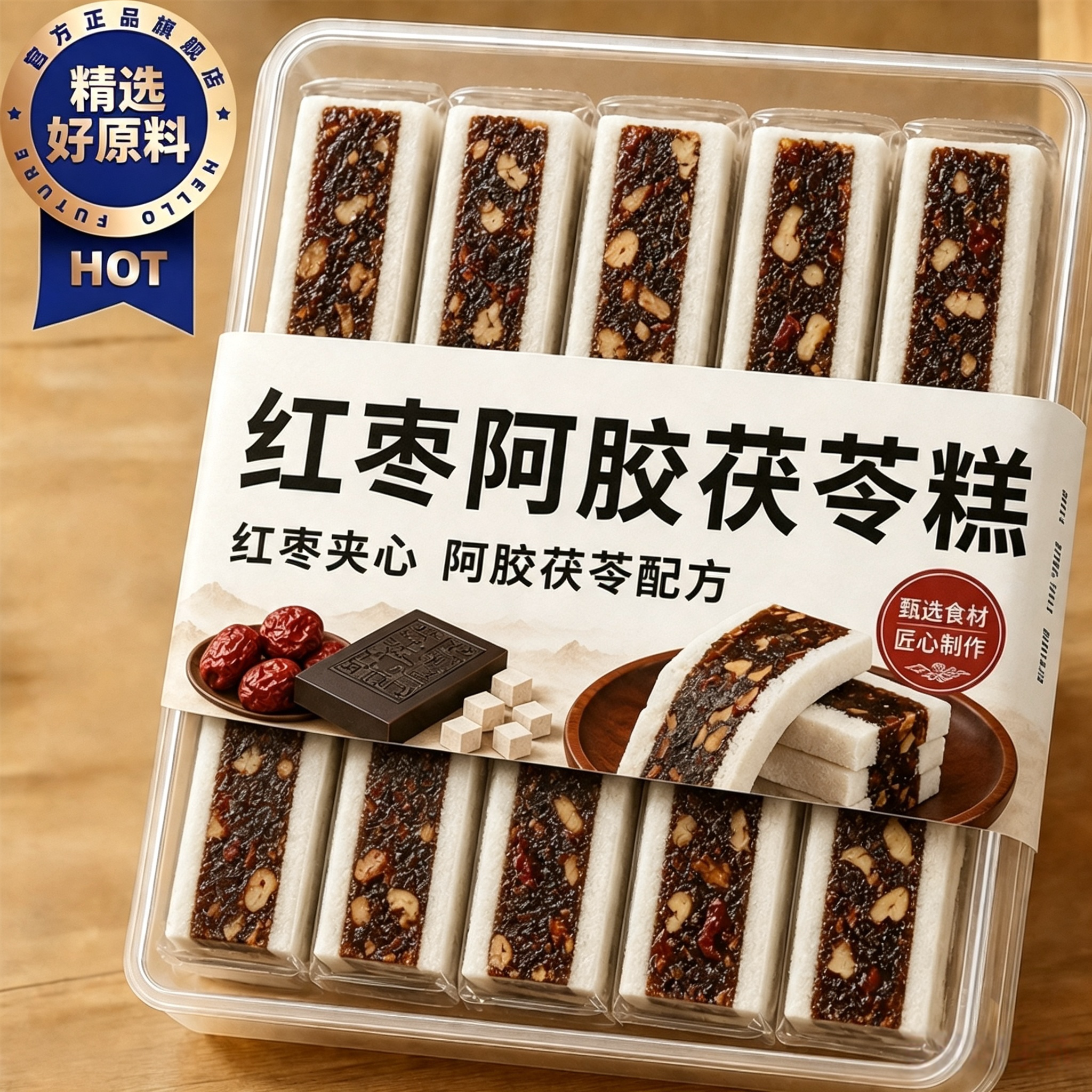 央妈推荐茯苓糕红枣阿胶正品点心营养八珍糕早餐养生零食无糖精
