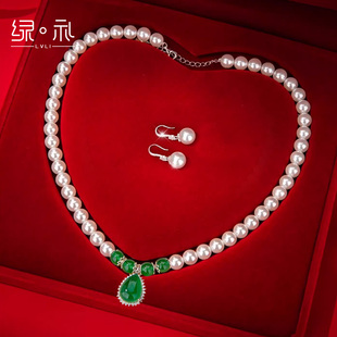 玉髓珍珠项链纯银吊坠2025新款高档实用首饰母亲节礼物送妈妈长辈