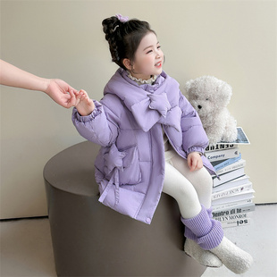 防寒服女宝宝中长款 洋气儿童加厚冬装 外套 2025新款 女童羽绒服冬季