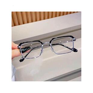 防辐射抗蓝光疲劳感光变色护眼平光眼镜半框防近视无度数男女士款