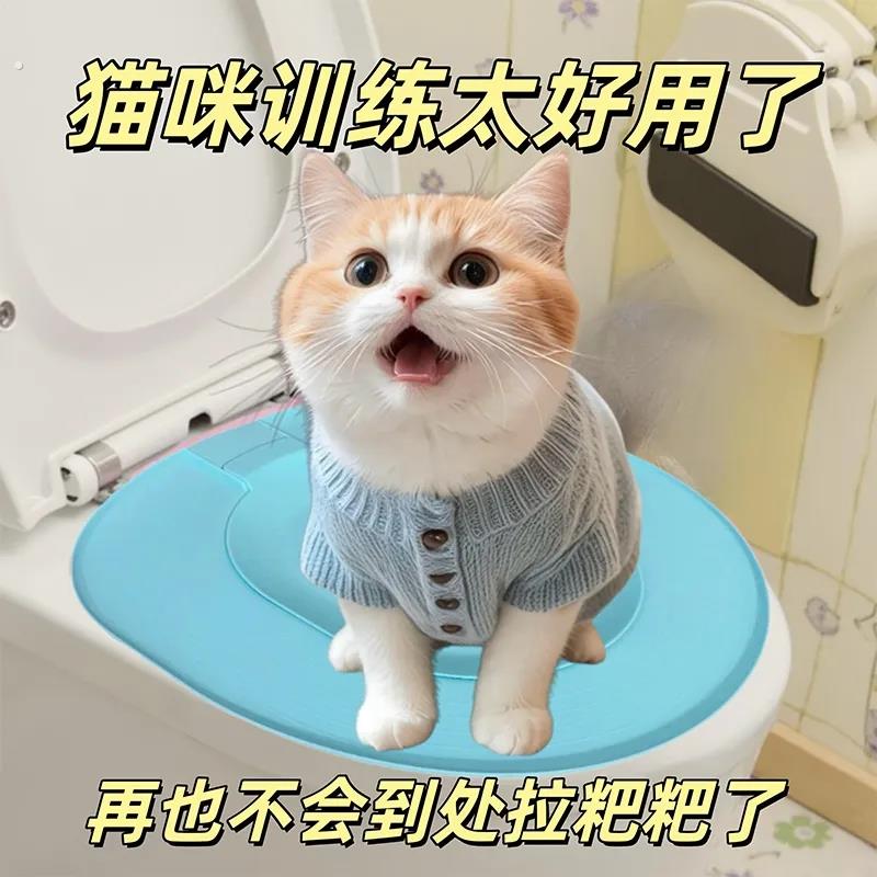 猫咪马桶训练器猫砂盆防带砂防臭大号可拆洗宠物蹲猫上厕所训练盆