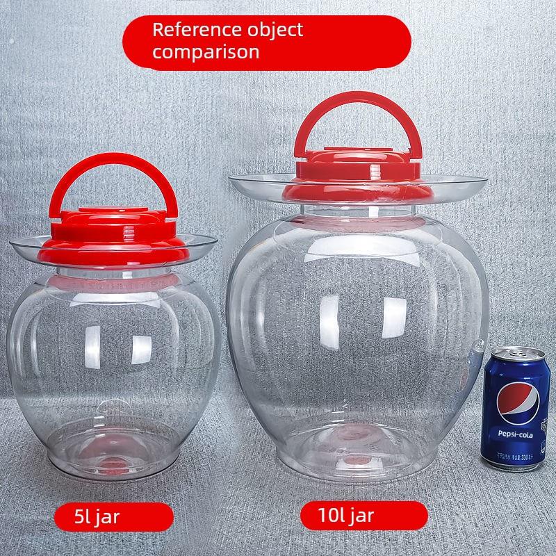 泡菜坛子密封罐塑料瓶腌菜容器透明带盖家用塑料食品级大容量20斤