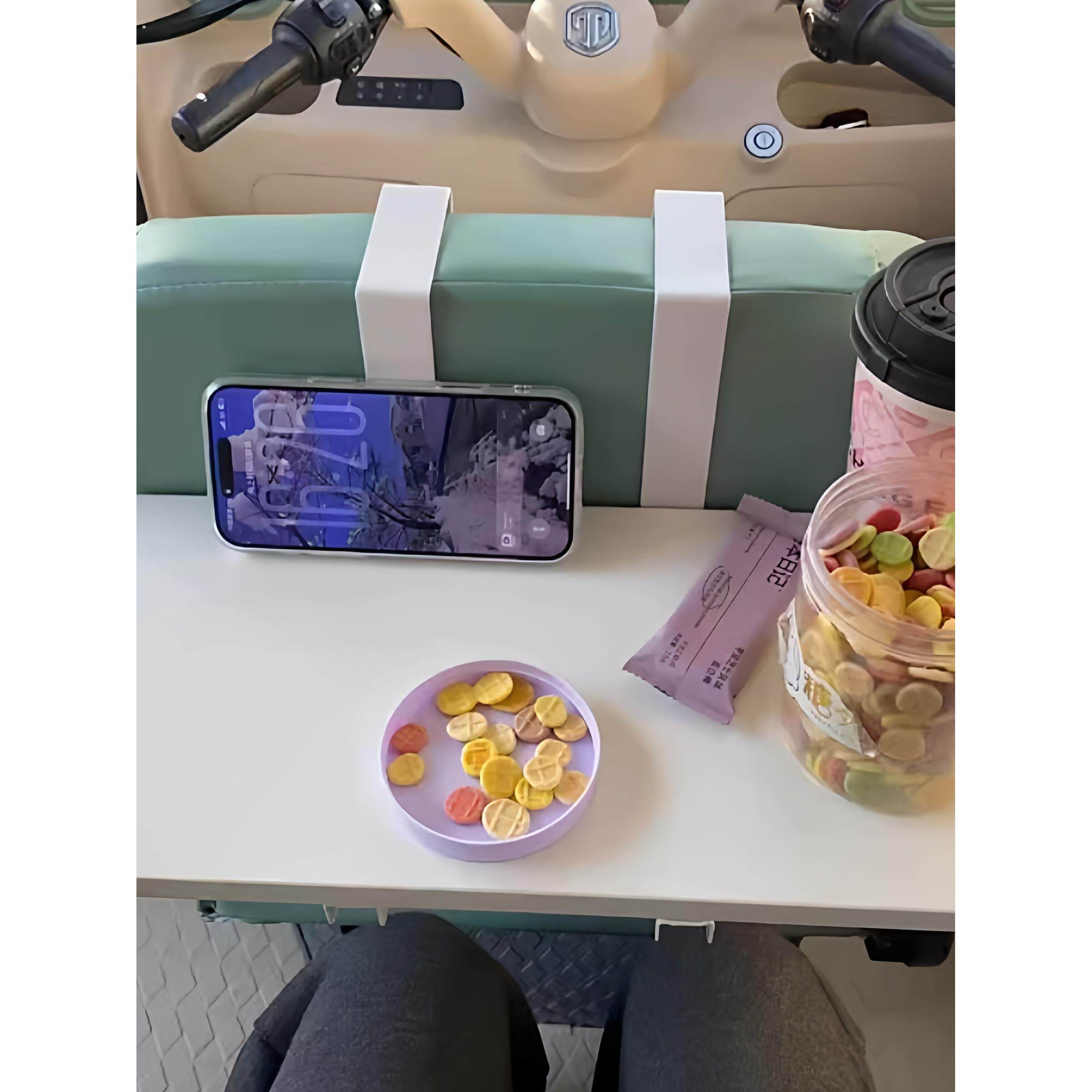 三轮车折叠桌板免打孔座椅靠背挂钩车载折叠桌挂钩折叠小饭桌