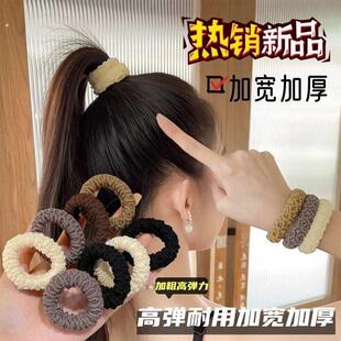 扎头发高弹力耐用加宽加厚发圈头绳皮套高马尾发绳橡皮筋女发饰