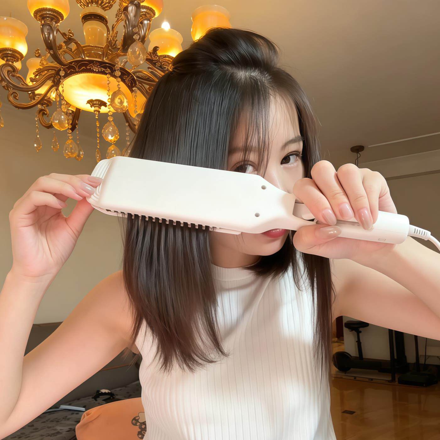 多功能直发器负离子护发直板夹中长发长发人群宿舍便携美发器宽面