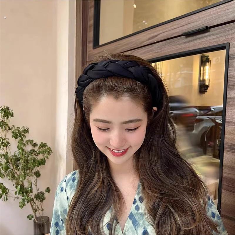 麻花辫发箍女夏宽边高颅顶显脸小简约高级感洗脸头箍外出压发头卡