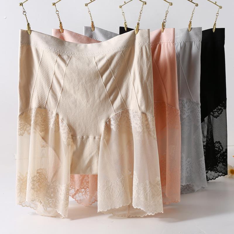 大码安全裤200斤不卷边胖mm二合一防走光五分打底裤微收腹微提臀