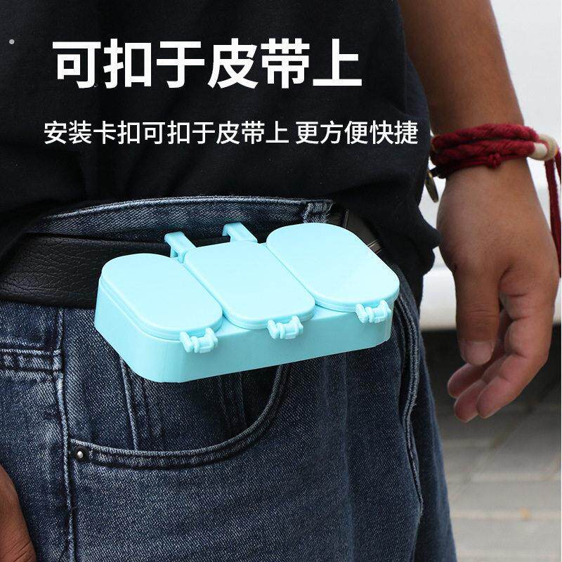 新款全套多功能粘米盘强磁粘饵盒摇三摇饵料盒大容量腰挂走钓沾饵