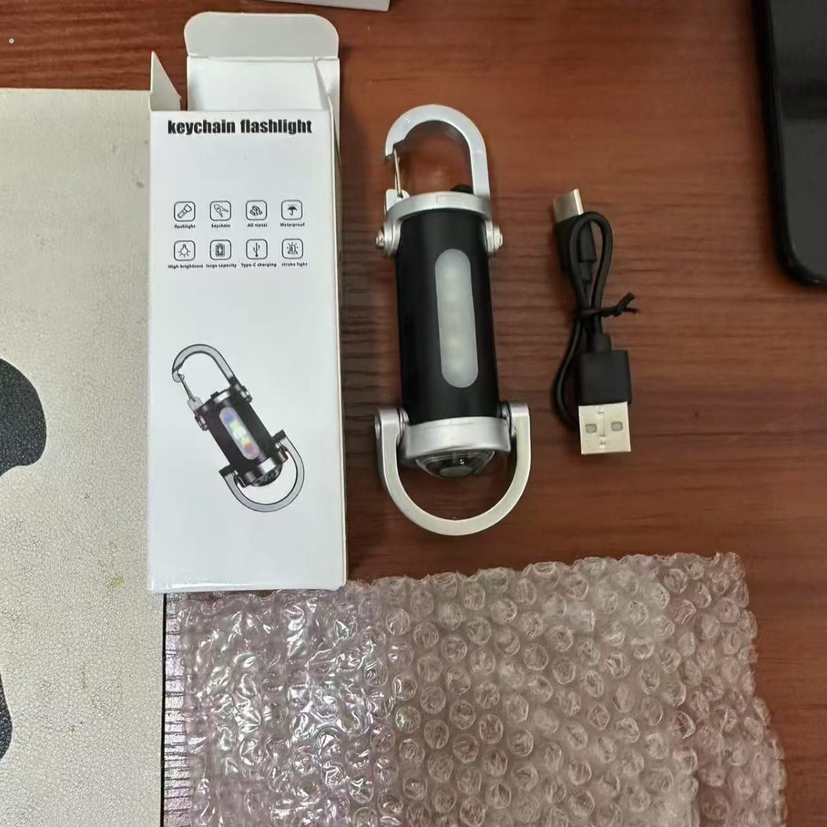 多功能手电筒 2025新款便携钥匙扣手电筒户外防水多功能超小迷你