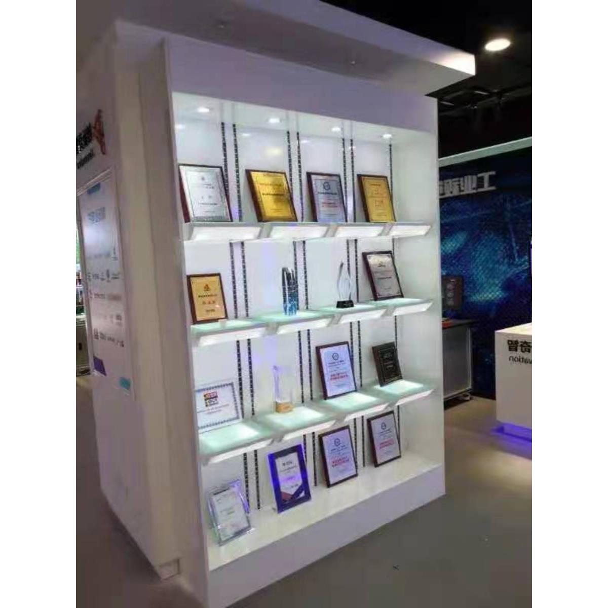 带灯展示柜荣誉展示架样品直播间陈列柜奖杯产品展厅展柜货架转角