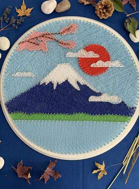 钉绕画刺绣手工材包解闷手作画弦丝画