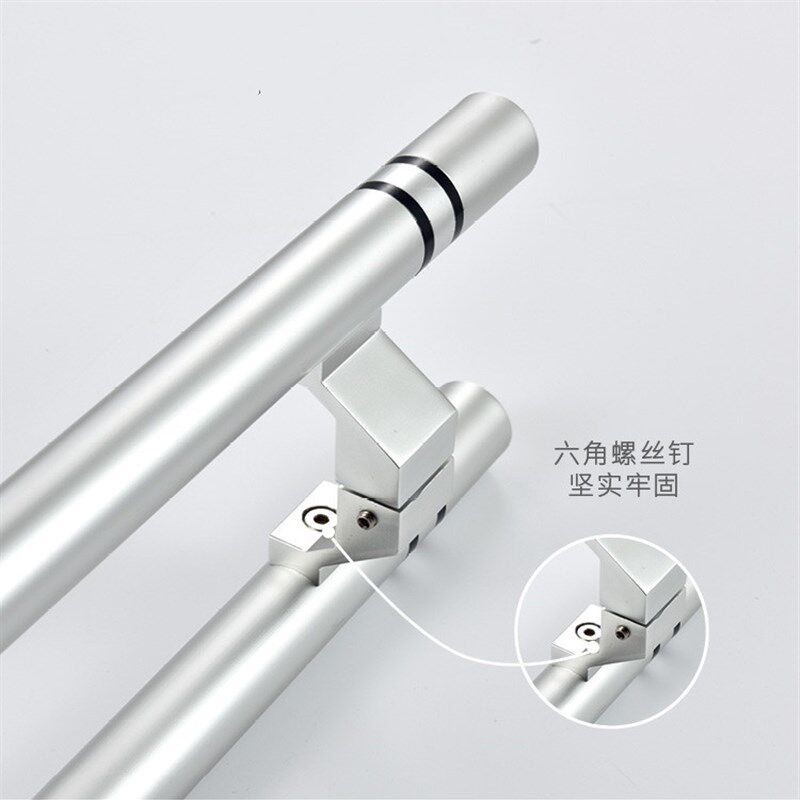 圆管太空镁铝玻璃门拉手 门 现代木门有框门扶手氧化铝银色