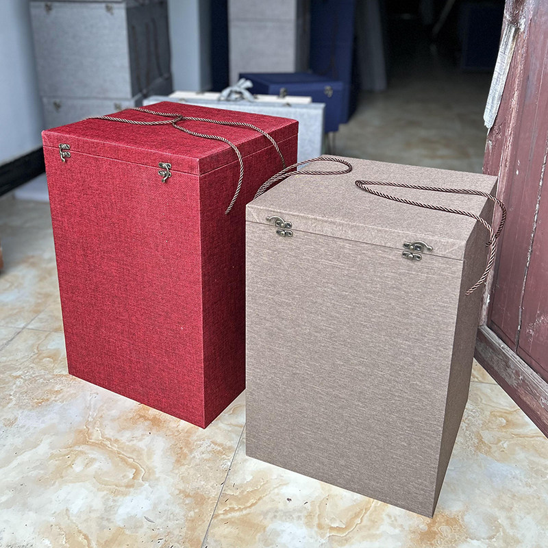 加厚可手提工艺品花瓶酒瓶玻璃罩宝笼礼品盒包装盒大号锦盒