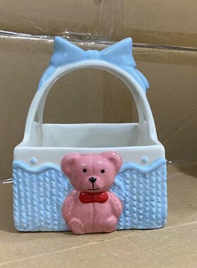 烨睦荣陶瓷提篮圣诞收纳篮子宠物仓鼠金丝熊刺猬厕所砂盆浴室沙盆