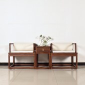 徽州木府新中式 圈椅三件套仿古禅修椅老榆木酒店茶楼围椅座椅