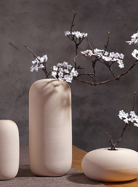 陶瓷花瓶玄关中式现代简约白色插花干花家居装饰品