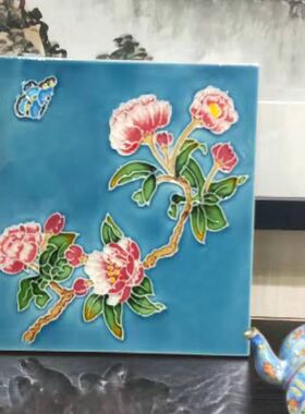 特色陶瓷立体手绘瓷板画画餐厅过道玄关中式挂画